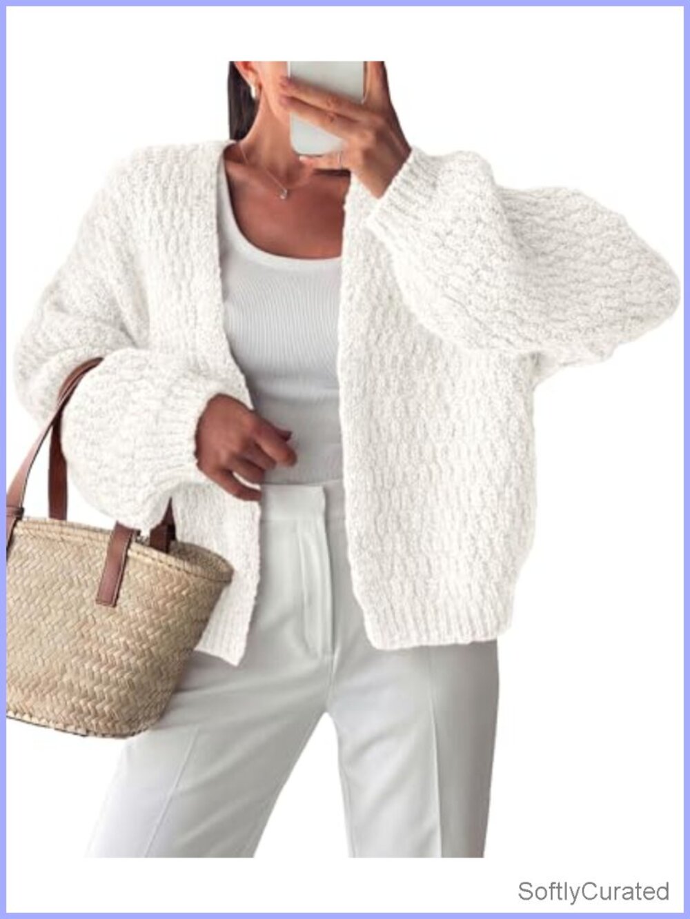 PRETTYGARDEN Women's Chunky Knit Open Front Cardigan Sweater Long Sleeve